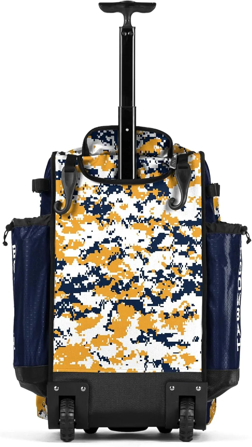 Boombah Rolling Catchers Superpack Baseball/Softball Gear Bag Digital Camo - 23-1/2" x 13-1/2" x 9-1/2" - Multiple Colors - Telescopic Handle and Holds 4 Bats - Wheeled Version