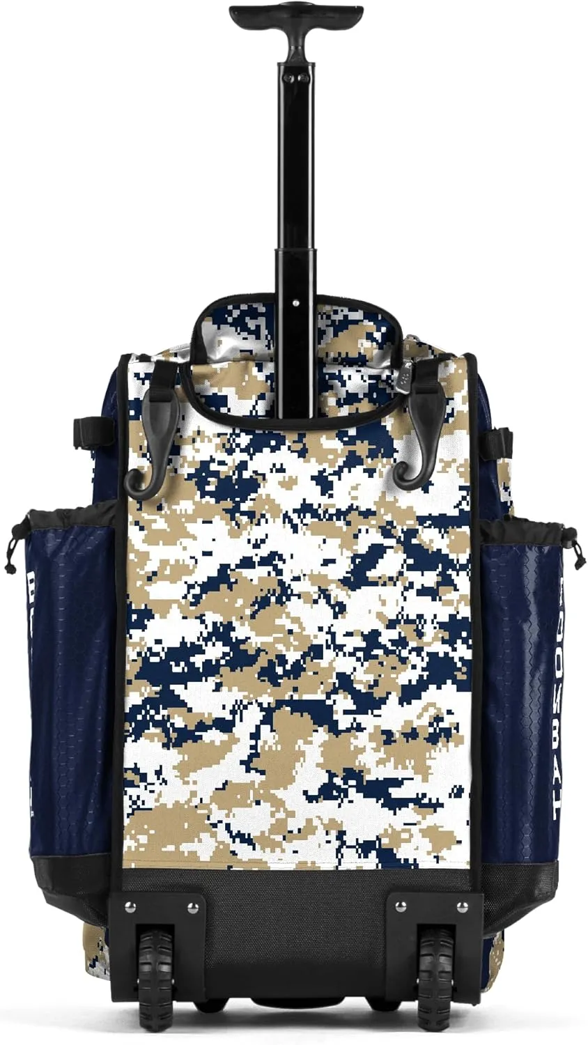 Boombah Rolling Catchers Superpack Baseball/Softball Gear Bag Digital Camo - 23-1/2" x 13-1/2" x 9-1/2" - Multiple Colors - Telescopic Handle and Holds 4 Bats - Wheeled Version