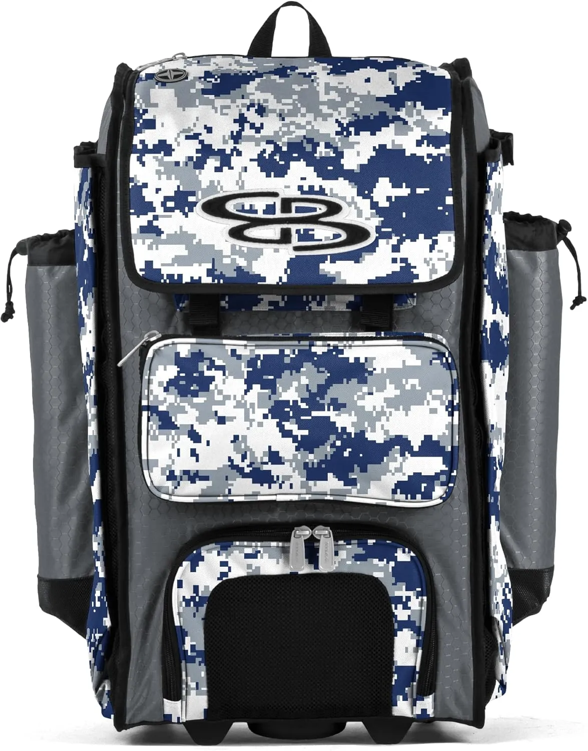 Boombah Rolling Catchers Superpack Baseball/Softball Gear Bag Digital Camo - 23-1/2" x 13-1/2" x 9-1/2" - Multiple Colors - Telescopic Handle and Holds 4 Bats - Wheeled Version