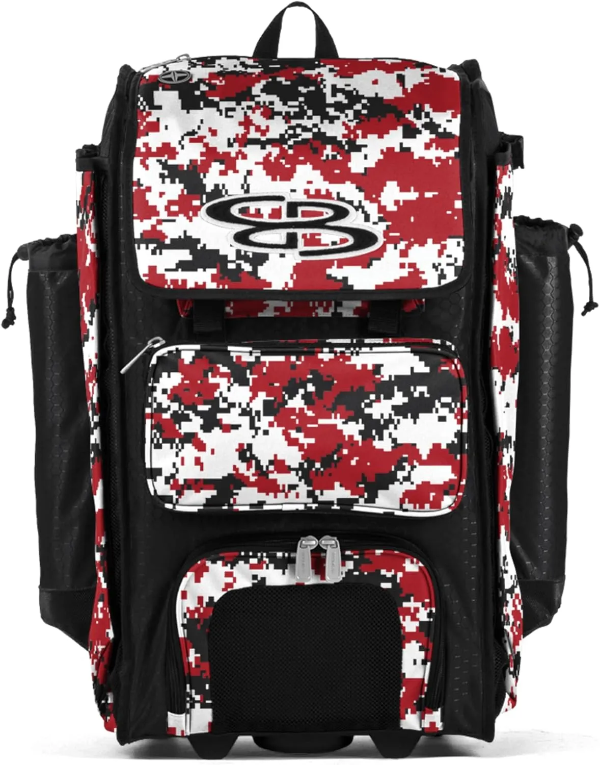 Boombah Rolling Catchers Superpack Baseball/Softball Gear Bag Digital Camo - 23-1/2" x 13-1/2" x 9-1/2" - Multiple Colors - Telescopic Handle and Holds 4 Bats - Wheeled Version