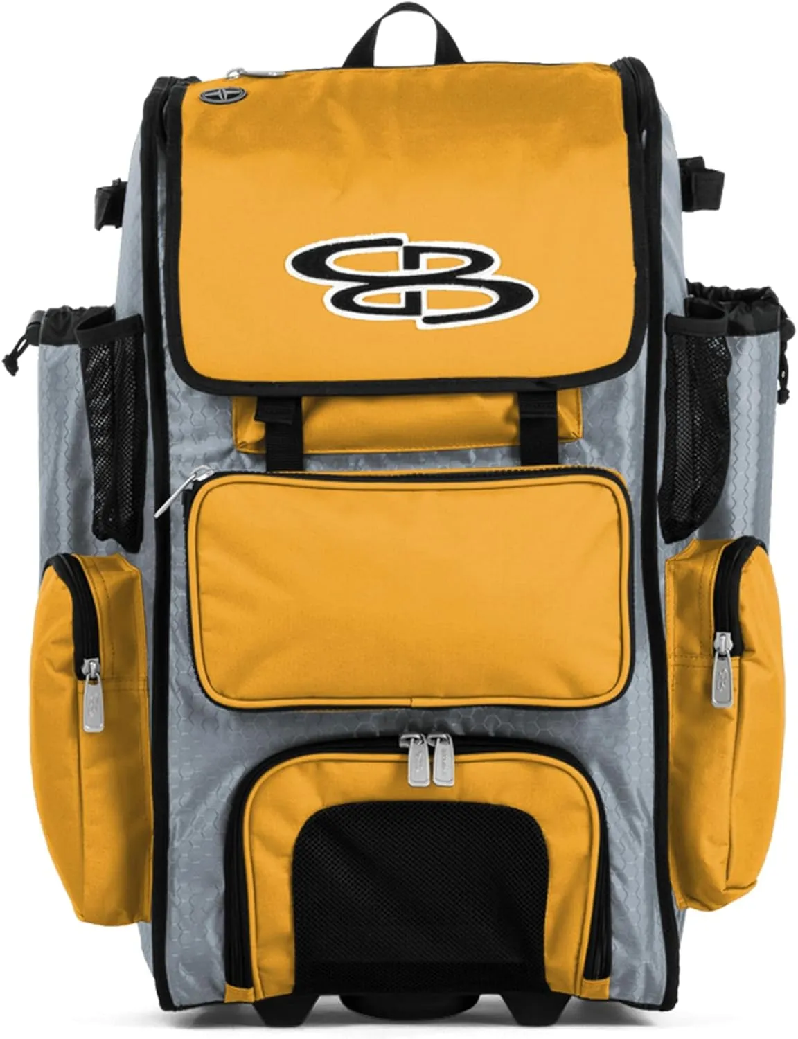 Boombah Rolling Superpack Baseball/Softball Gear Bag - 23-1/2" x 13-1/2" x 9-1/2" - Multiple Colors - Telescopic Handle and Holds 4 Bats - Wheeled Version