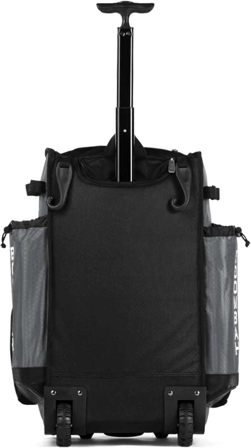 Boombah Rolling Superpack Baseball/Softball Gear Bag - 23-1/2" x 13-1/2" x 9-1/2" - Multiple Colors - Telescopic Handle and Holds 4 Bats - Wheeled Version