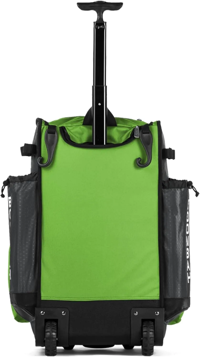 Boombah Rolling Superpack Baseball/Softball Gear Bag - 23-1/2" x 13-1/2" x 9-1/2" - Multiple Colors - Telescopic Handle and Holds 4 Bats - Wheeled Version