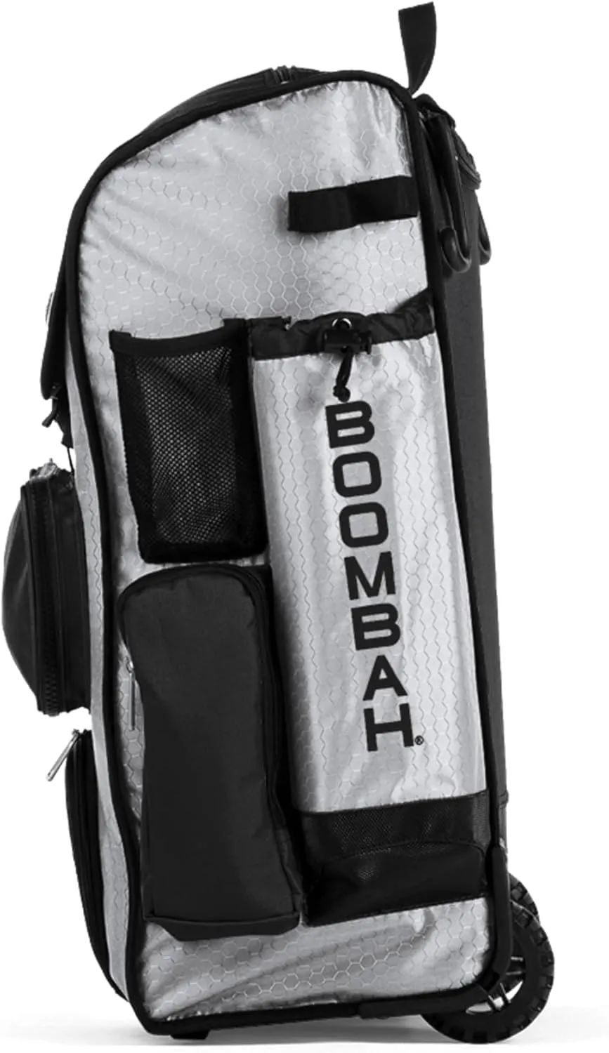 Boombah Rolling Superpack Baseball/Softball Gear Bag - 23-1/2" x 13-1/2" x 9-1/2" - Multiple Colors - Telescopic Handle and Holds 4 Bats - Wheeled Version