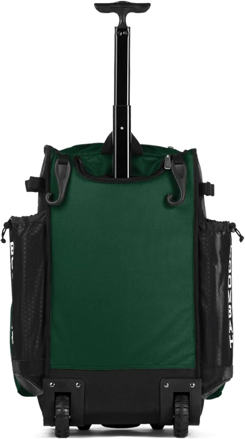 Boombah Rolling Superpack Baseball/Softball Gear Bag - 23-1/2" x 13-1/2" x 9-1/2" - Multiple Colors - Telescopic Handle and Holds 4 Bats - Wheeled Version