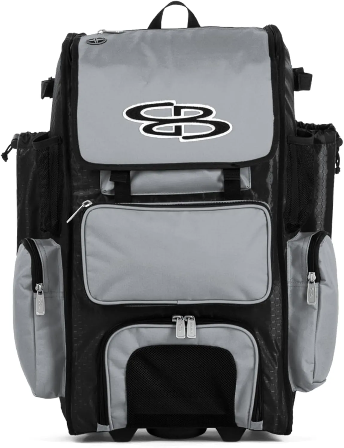 Boombah Rolling Superpack Baseball/Softball Gear Bag - 23-1/2" x 13-1/2" x 9-1/2" - Multiple Colors - Telescopic Handle and Holds 4 Bats - Wheeled Version