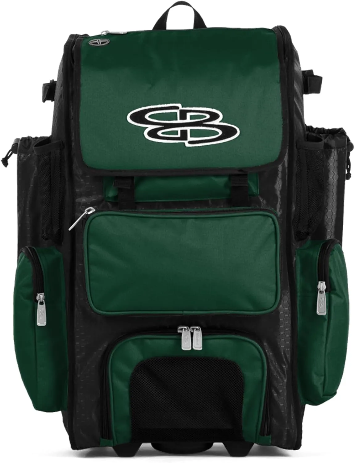 Boombah Rolling Superpack Baseball/Softball Gear Bag - 23-1/2" x 13-1/2" x 9-1/2" - Multiple Colors - Telescopic Handle and Holds 4 Bats - Wheeled Version