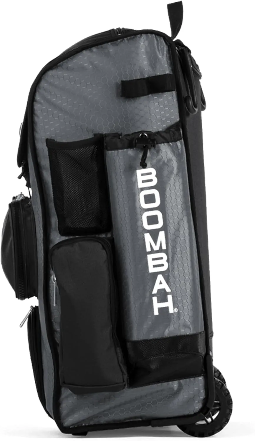 Boombah Rolling Superpack Baseball/Softball Gear Bag - 23-1/2" x 13-1/2" x 9-1/2" - Multiple Colors - Telescopic Handle and Holds 4 Bats - Wheeled Version