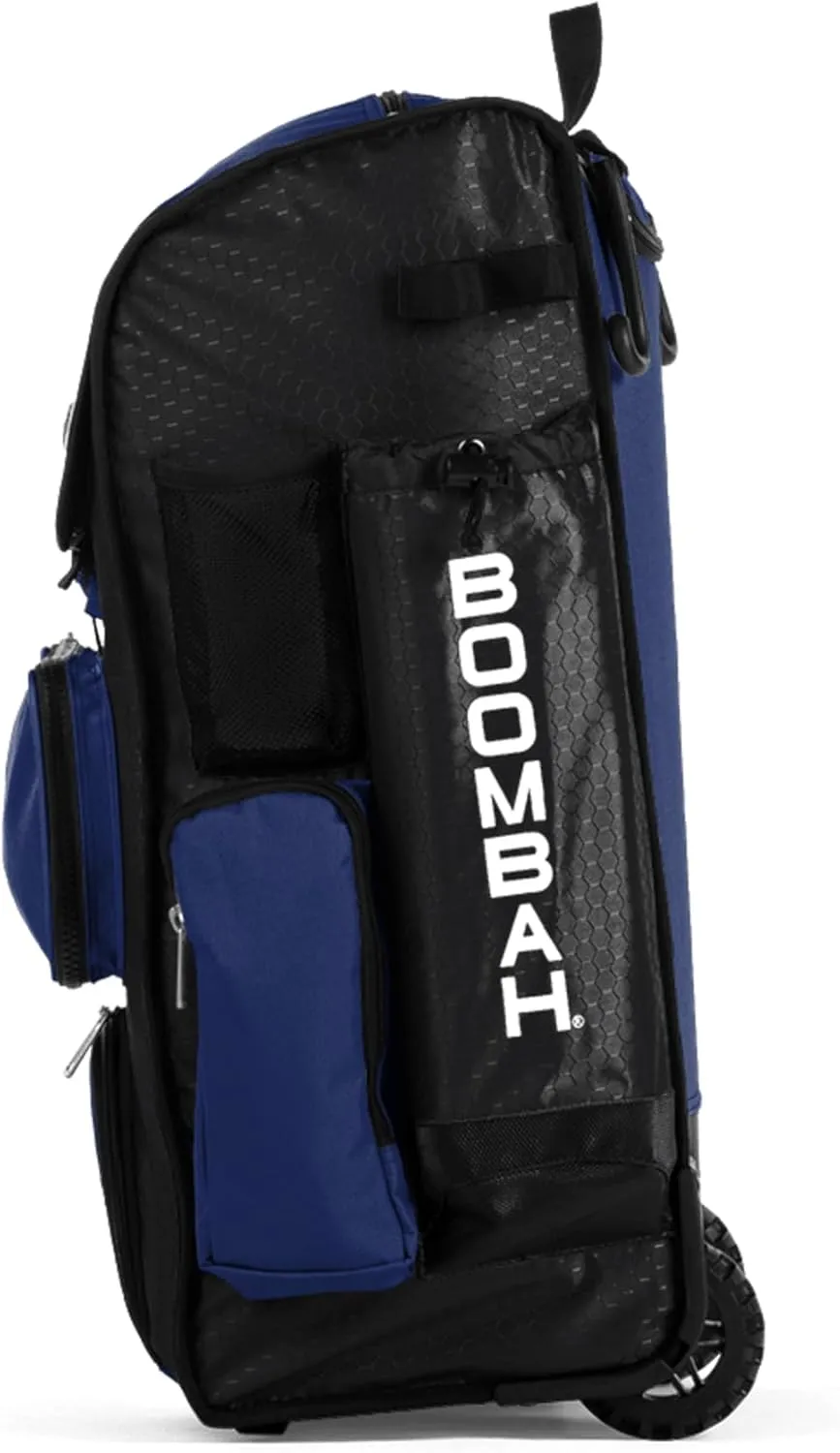 Boombah Rolling Superpack Baseball/Softball Gear Bag - 23-1/2" x 13-1/2" x 9-1/2" - Multiple Colors - Telescopic Handle and Holds 4 Bats - Wheeled Version