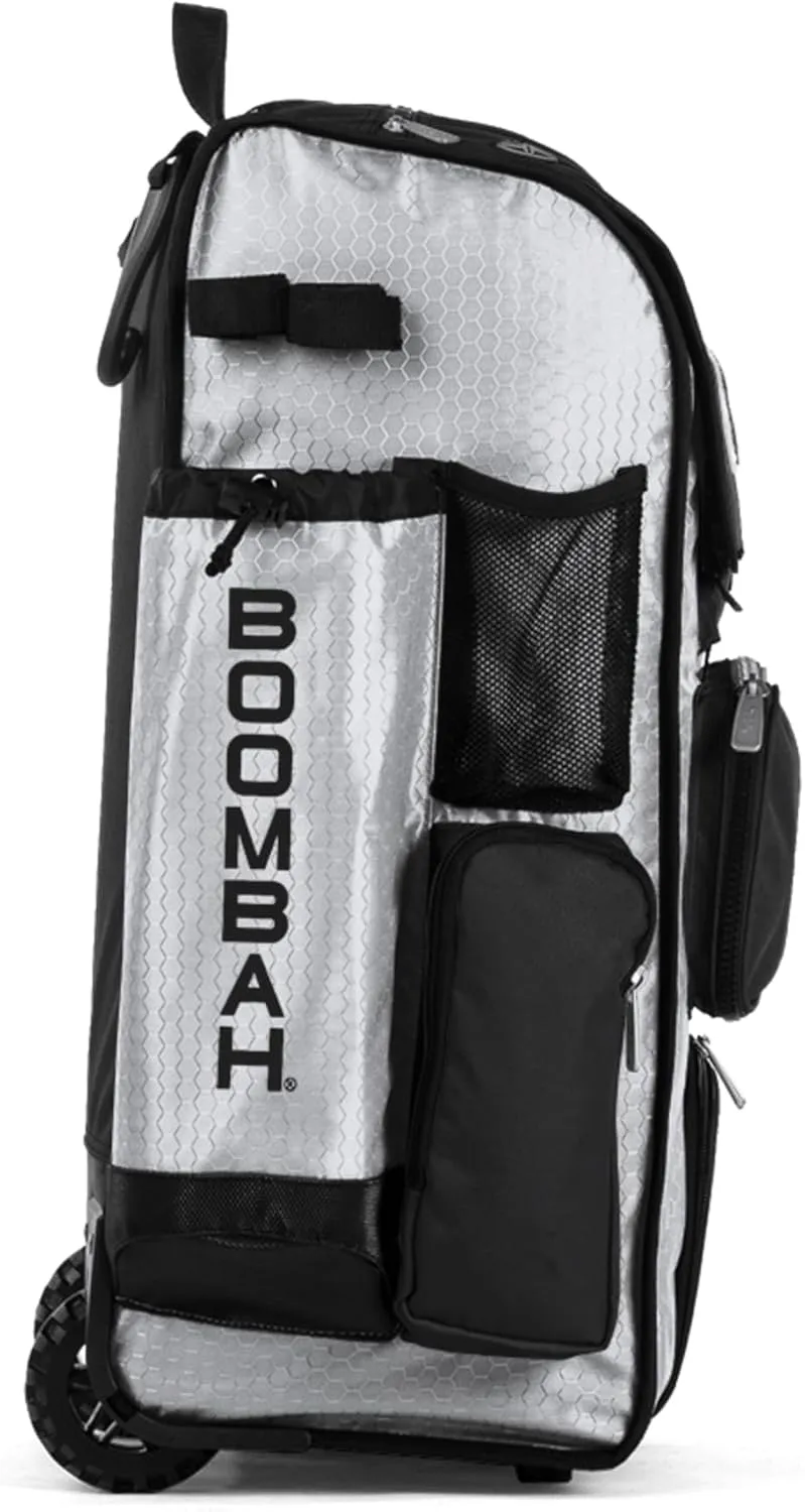 Boombah Rolling Superpack Baseball/Softball Gear Bag - 23-1/2" x 13-1/2" x 9-1/2" - Multiple Colors - Telescopic Handle and Holds 4 Bats - Wheeled Version