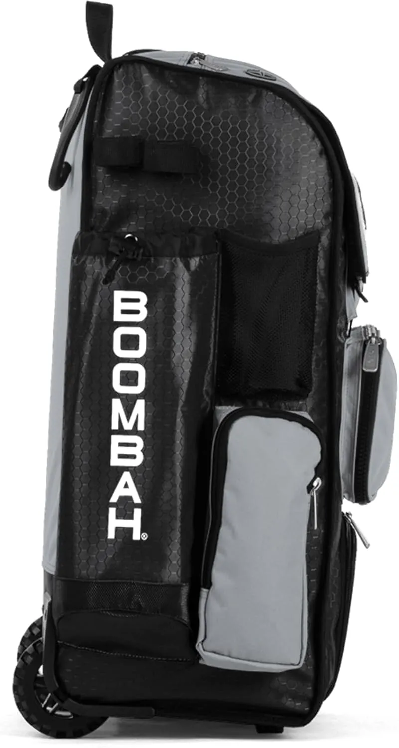 Boombah Rolling Superpack Baseball/Softball Gear Bag - 23-1/2" x 13-1/2" x 9-1/2" - Multiple Colors - Telescopic Handle and Holds 4 Bats - Wheeled Version