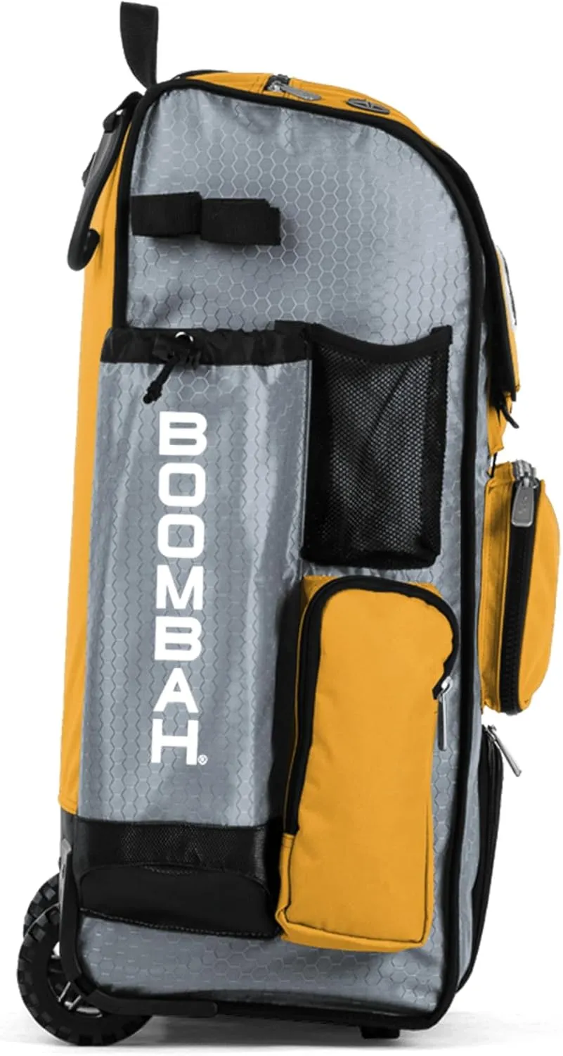 Boombah Rolling Superpack Baseball/Softball Gear Bag - 23-1/2" x 13-1/2" x 9-1/2" - Multiple Colors - Telescopic Handle and Holds 4 Bats - Wheeled Version