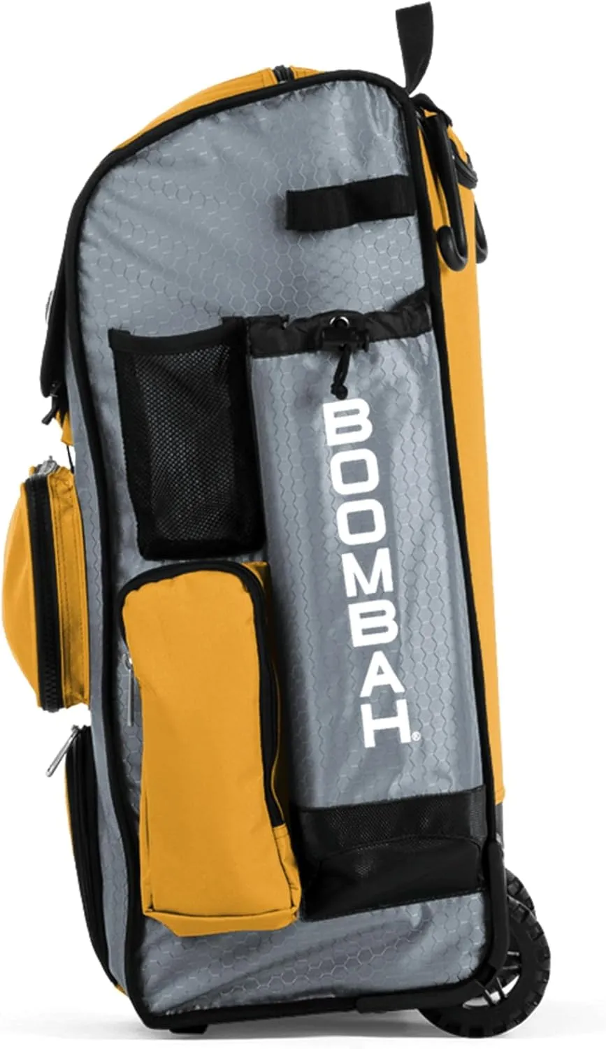 Boombah Rolling Superpack Baseball/Softball Gear Bag - 23-1/2" x 13-1/2" x 9-1/2" - Multiple Colors - Telescopic Handle and Holds 4 Bats - Wheeled Version