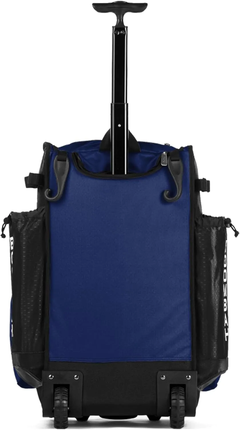 Boombah Rolling Superpack Baseball/Softball Gear Bag - 23-1/2" x 13-1/2" x 9-1/2" - Multiple Colors - Telescopic Handle and Holds 4 Bats - Wheeled Version