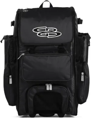 Boombah Rolling Superpack Baseball/Softball Gear Bag - 23-1/2" x 13-1/2" x 9-1/2" - Multiple Colors - Telescopic Handle and Holds 4 Bats - Wheeled Version