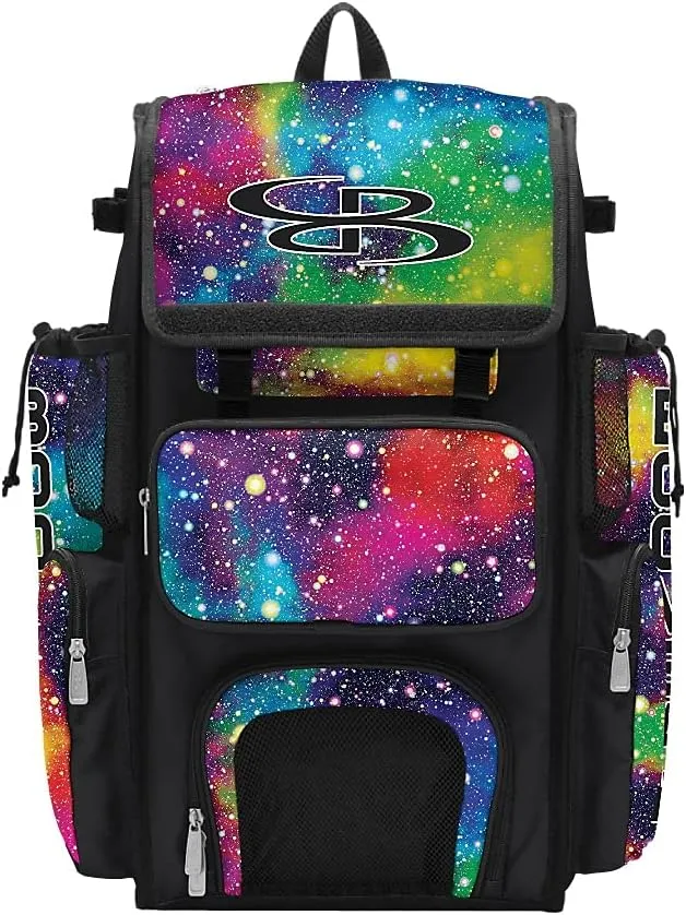 Boombah Superpack Bat Bag - Backpack Version (no wheels) - Holds 4 Bats - Galaxy Multi