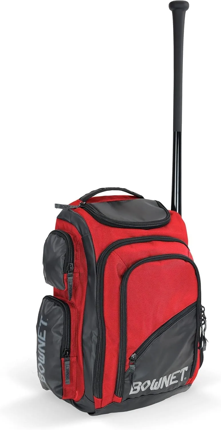 Bownet Commando Coaches Bat Bag – Baseball & Softball Backpack w/Fungo Holder, Laptop Pocket, Gear Storage, Youth & Adult