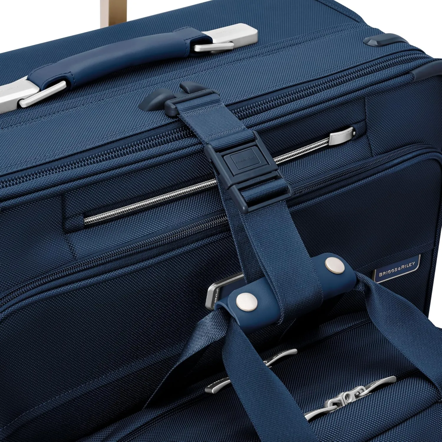 Briggs & Riley 29" Large Expandable Spinner - Checked Luggage for Travel, Suitcases with Wheels, Softside Rolling Bag for Men & Women, Self-Repairing Zipper - Baseline Collection, Navy