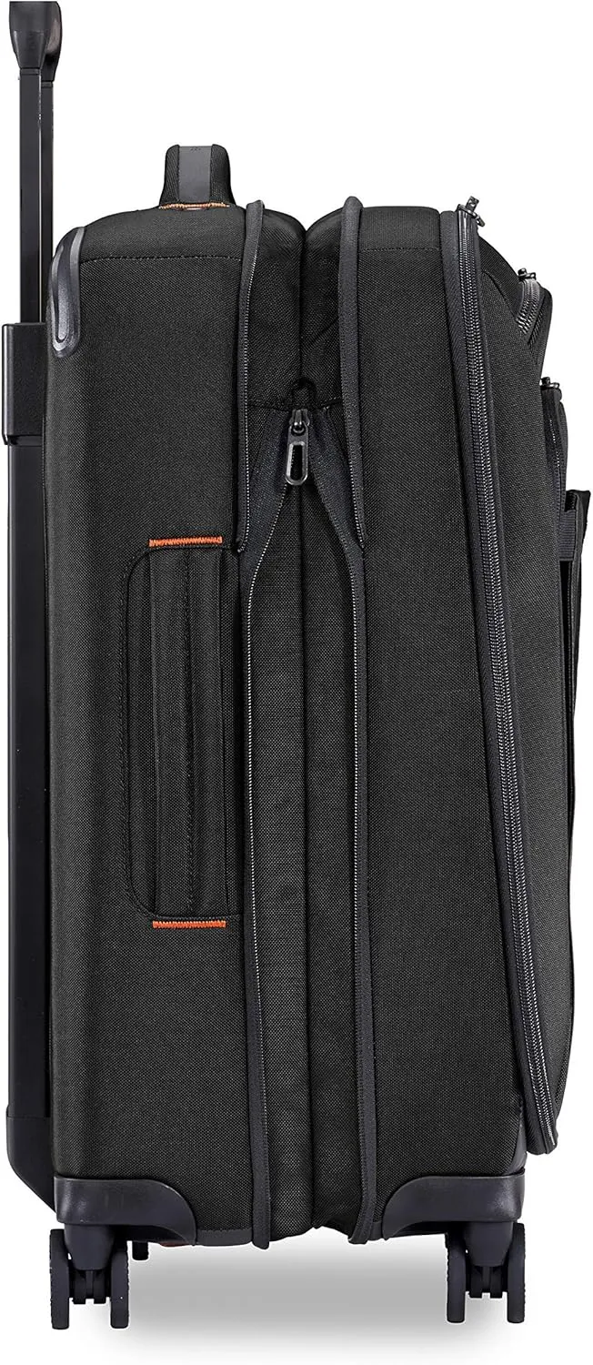 Briggs & Riley Domestic 22" Carry On Expandable Spinner - Luggage for Travel, Suitcases with Wheels, Softside Rolling Bag for Men & Women, Self-Repairing Zipper - ZDX Collection, Black