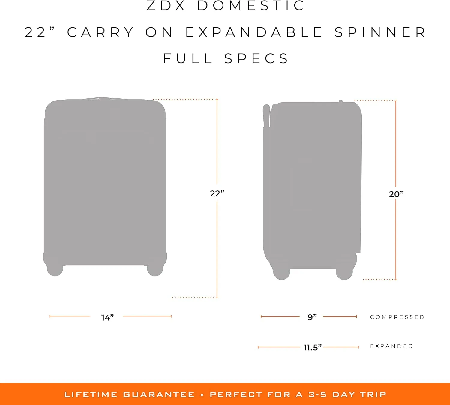 Briggs & Riley Domestic 22" Carry On Expandable Spinner - Luggage for Travel, Suitcases with Wheels, Softside Rolling Bag for Men & Women, Self-Repairing Zipper - ZDX Collection, Black