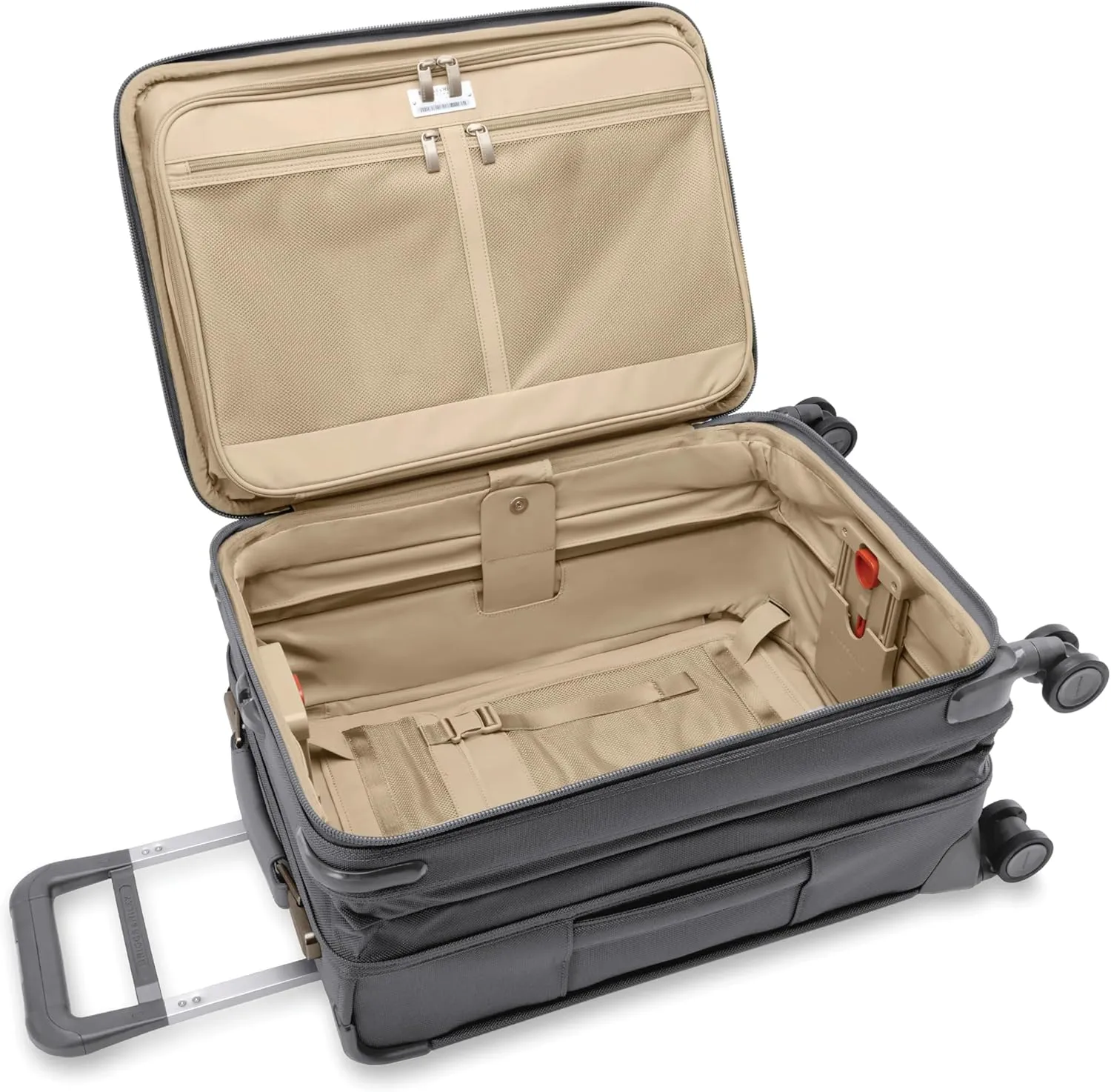 Briggs & Riley Essential 22" Carry On Expandable Spinner - Luggage for Travel, Suitcases with Wheels, Softside Rolling Bag for Men & Women, Self-Repairing Zipper - Baseline Collection, Steel Gray
