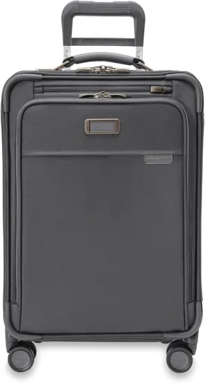Briggs & Riley Essential 22" Carry On Expandable Spinner - Luggage for Travel, Suitcases with Wheels, Softside Rolling Bag for Men & Women, Self-Repairing Zipper - Baseline Collection, Steel Gray