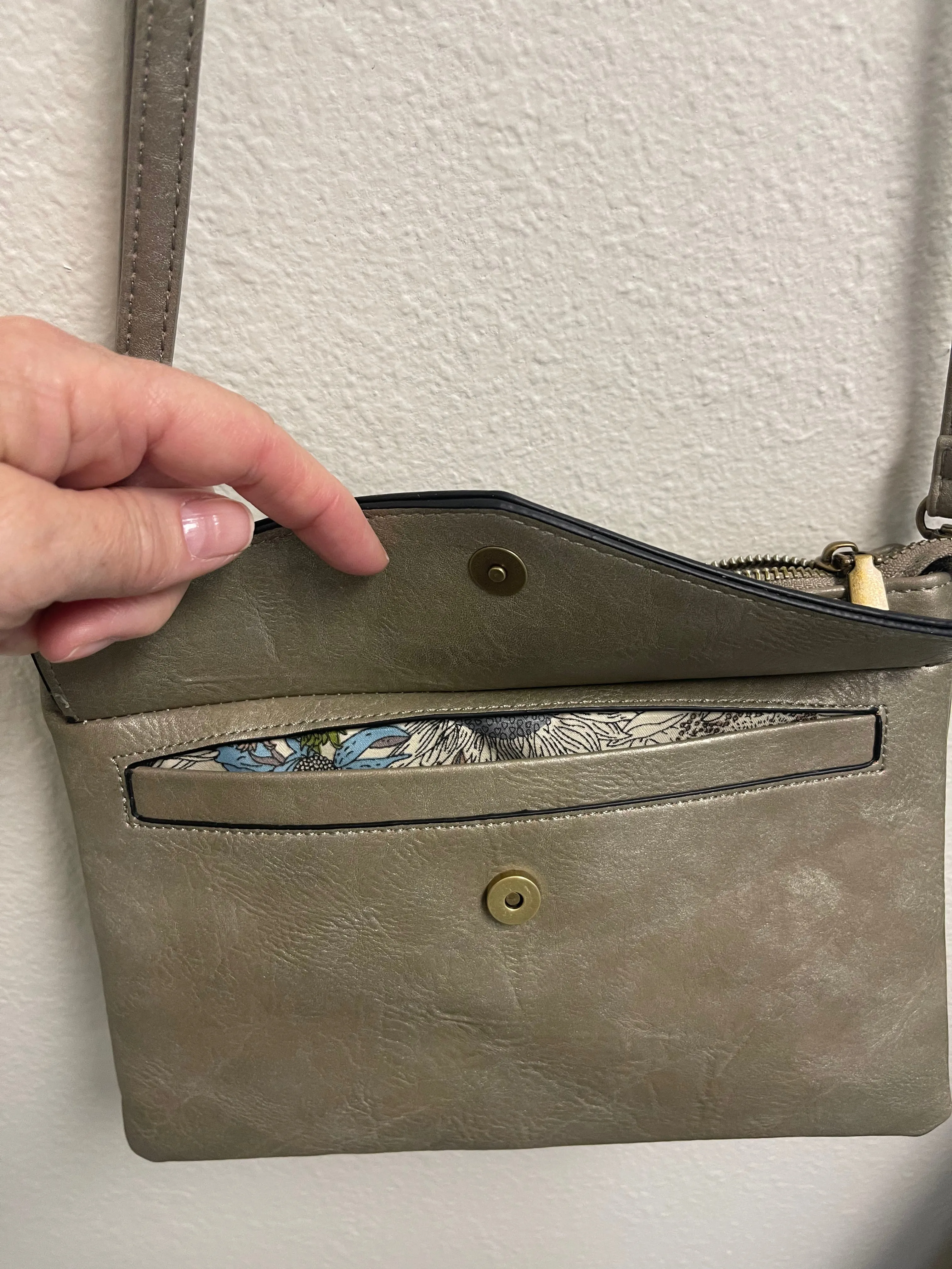 Bronze Cross Body Wristlet