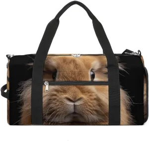 Brown Dwarf Rabbit Gym Bag Sport Gym Tote Bag Lightweight Duffle Bag Carry On Weekender Bags for Women Men