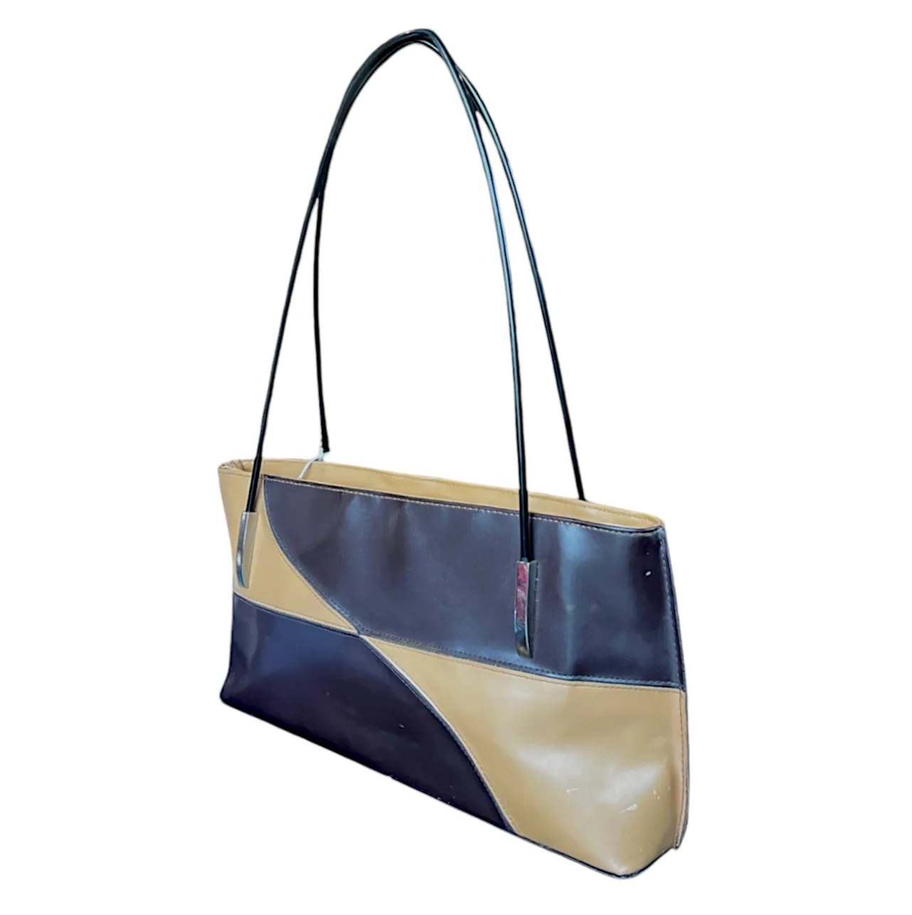 Brown Tan Patchwork Baguette