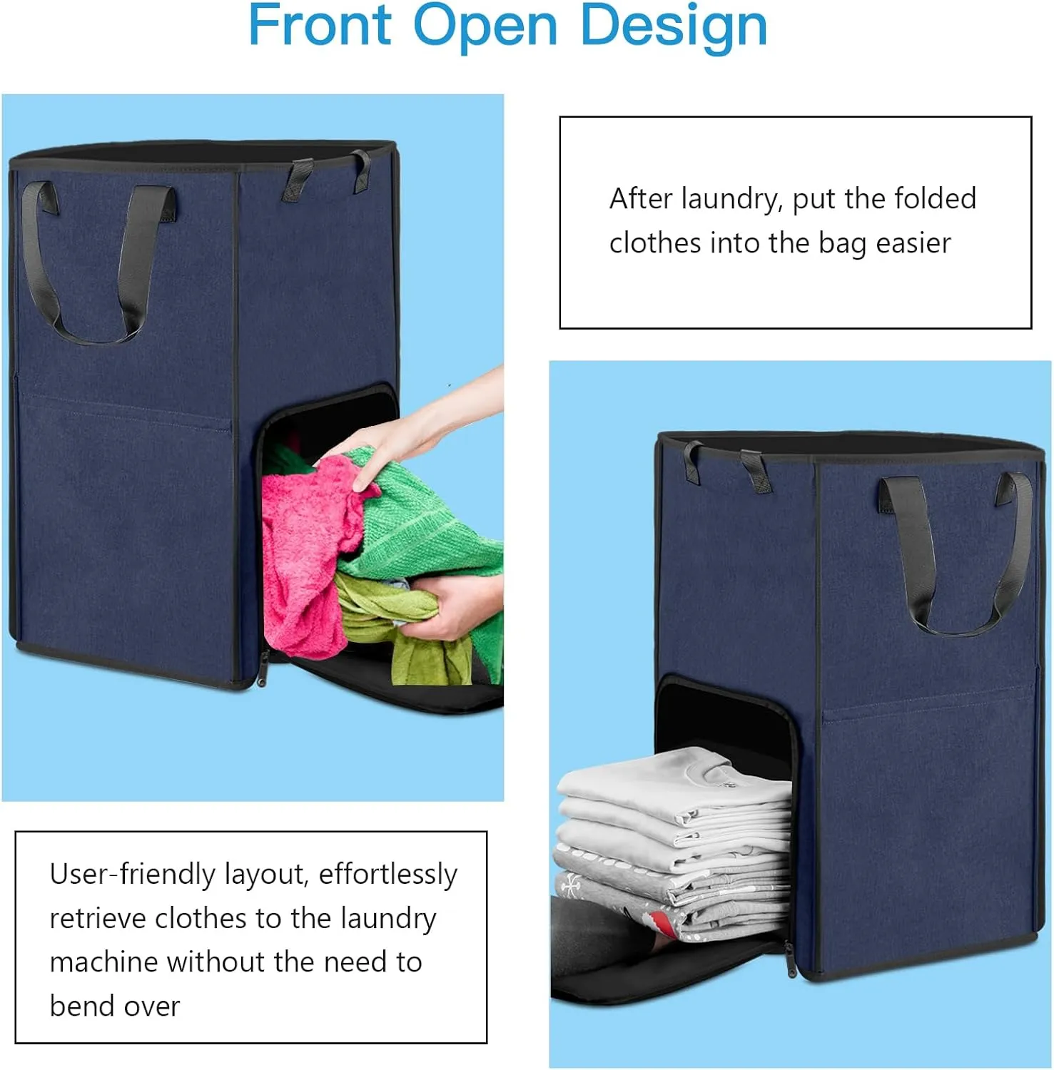 Bukere Laundry Backpack Bag for College Students Dorm Essentials, Heavy Duty Hanging Laundry Bag with Adjustable Shoulder Straps, Laundry Bag for Girl, Guys, Women, Men