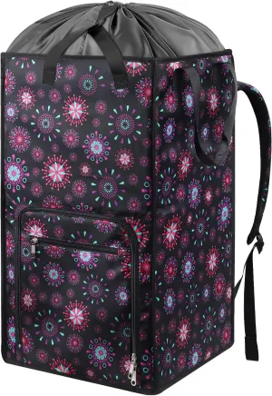 Bukere Laundry Backpack Bag for Women Girls, Extra Large Laundry Basket Hamper for College Dorm Room Essentials, Adjustable Shoulder Straps, Collapsible Freestanding Laundry Bag for Gym, Yacht