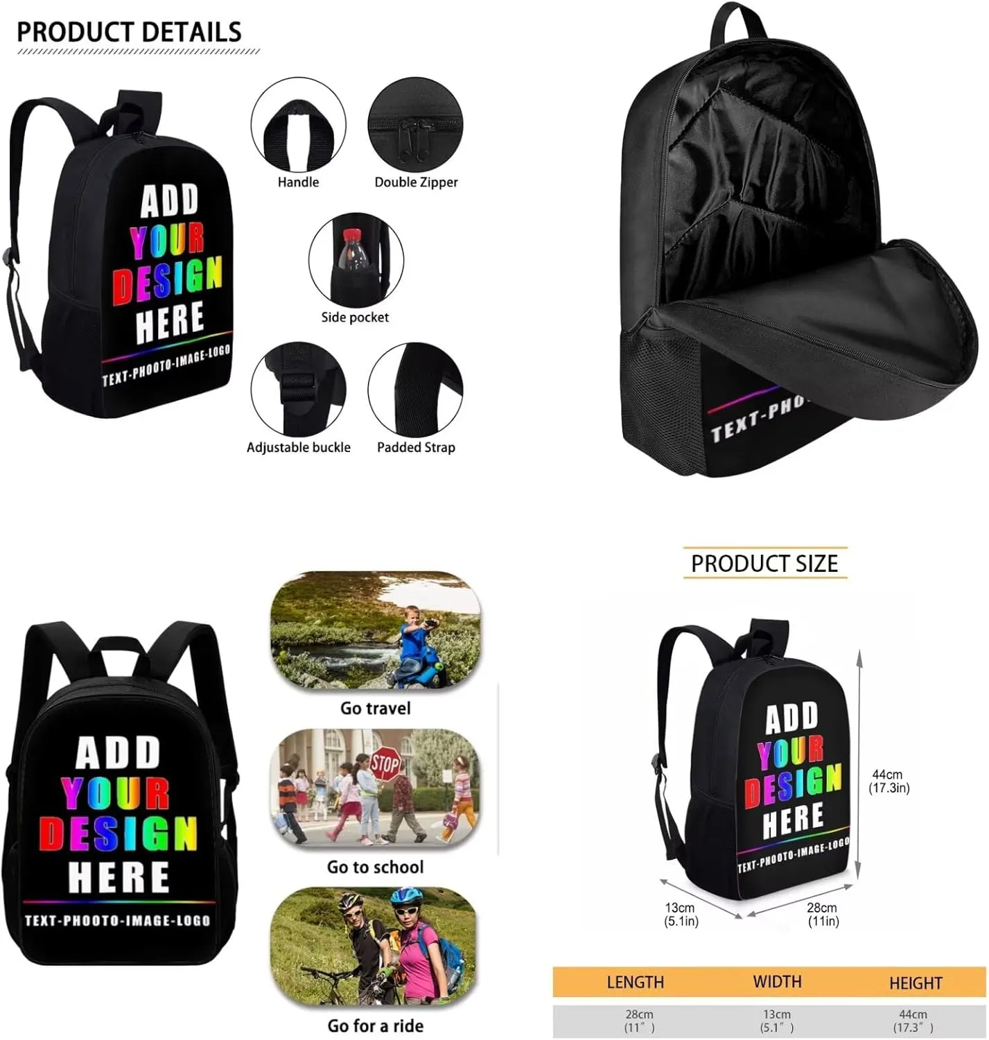 Bulopur Personalized Kids Backpack with Lunch Box Pencil Bag Customized Girls School Bags Insulation Lunch Bag Zippered Pencil Case 3 In 1