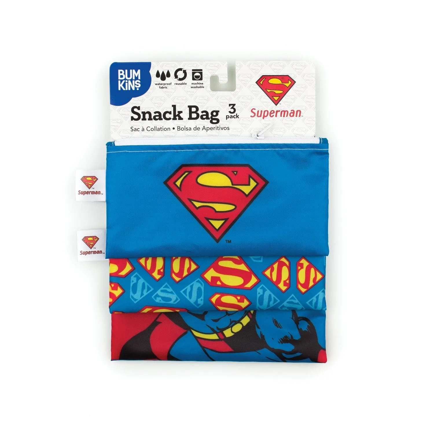 Bumkins DC Comics™ Superman Reusable Snack Bag - 3 Pack
