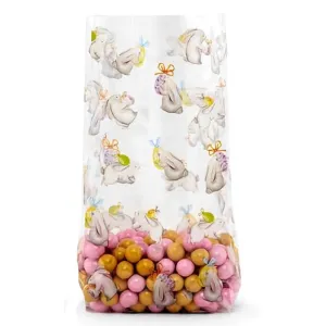 Bunny and Egg Easter Patterned Small Cello Treat Bag - 3.5" X 7.5" x 2"
