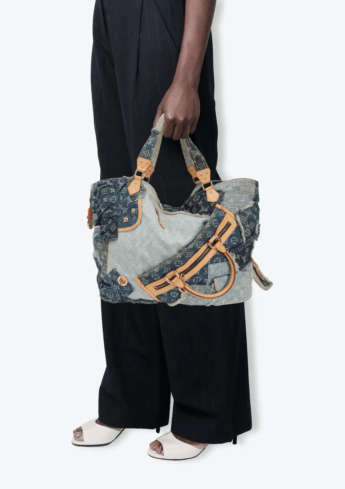 CABBY DENIM PATCHWORK TOTE