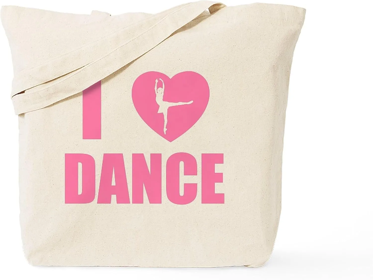 CafePress I HEART DANCE Tote Bag Natural Canvas Tote Bag, Reusable Shopping Bag