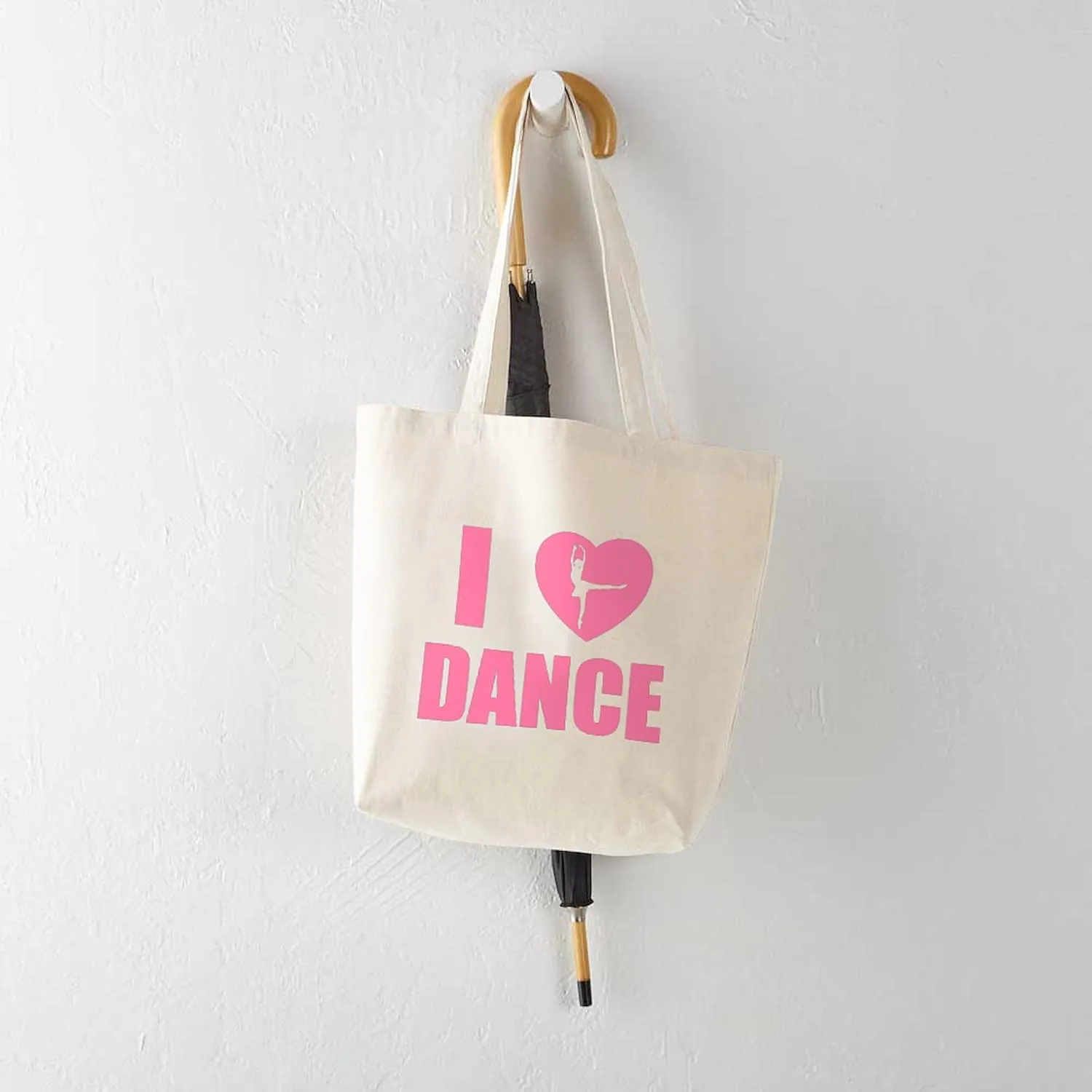 CafePress I HEART DANCE Tote Bag Natural Canvas Tote Bag, Reusable Shopping Bag