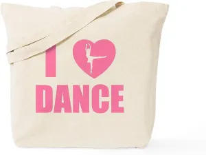 CafePress I HEART DANCE Tote Bag Natural Canvas Tote Bag, Reusable Shopping Bag