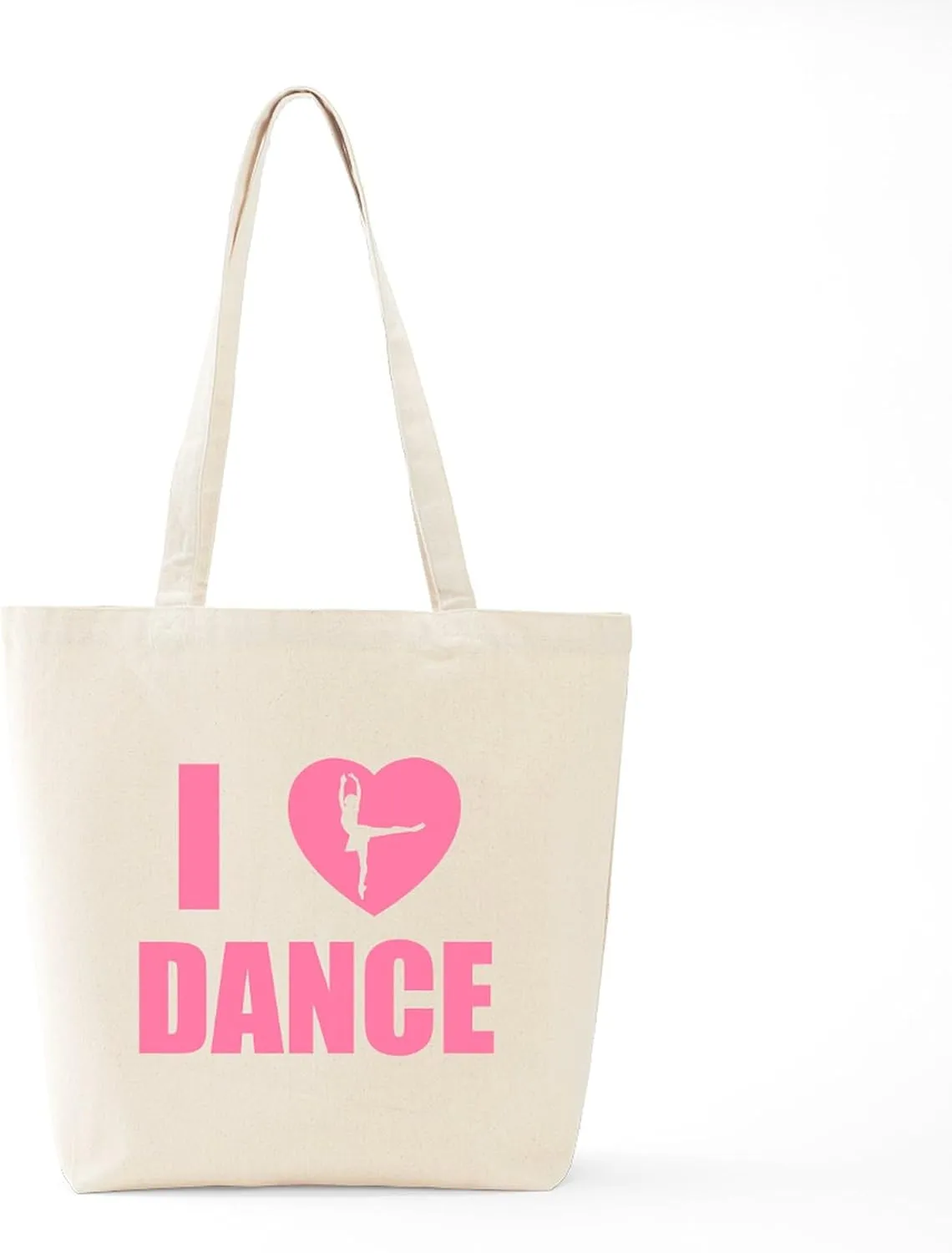 CafePress I HEART DANCE Tote Bag Natural Canvas Tote Bag, Reusable Shopping Bag