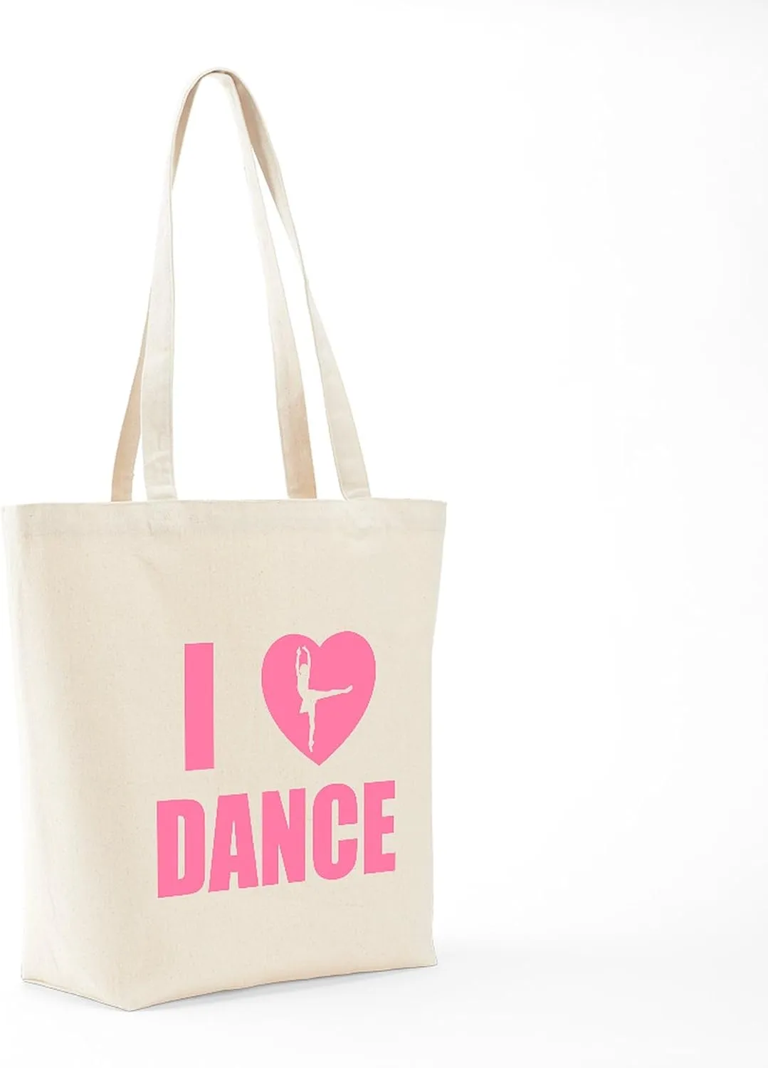 CafePress I HEART DANCE Tote Bag Natural Canvas Tote Bag, Reusable Shopping Bag