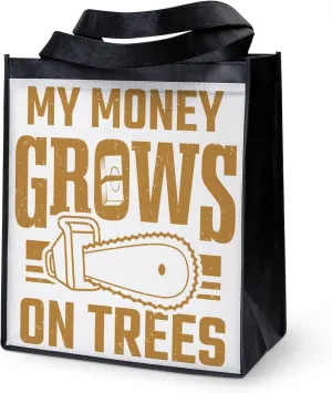 CafePress My Money Grows On Trees Tree Reusable Collapsible Grocery Bag