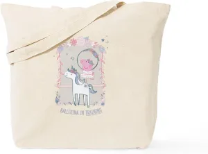 CafePress Peppa Pig Ballerina In Training Natural Canvas Tote Bag, Reusable Shopping Bag