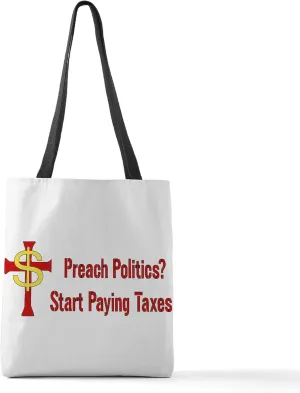CafePress Tax The Churches Polyester Tote Bag 16"x16"