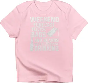 CafePress Weekend Forecast 100% Bags Board Drinking T Shirt Cute 100% Cotton Infant Graphic T-Shirt