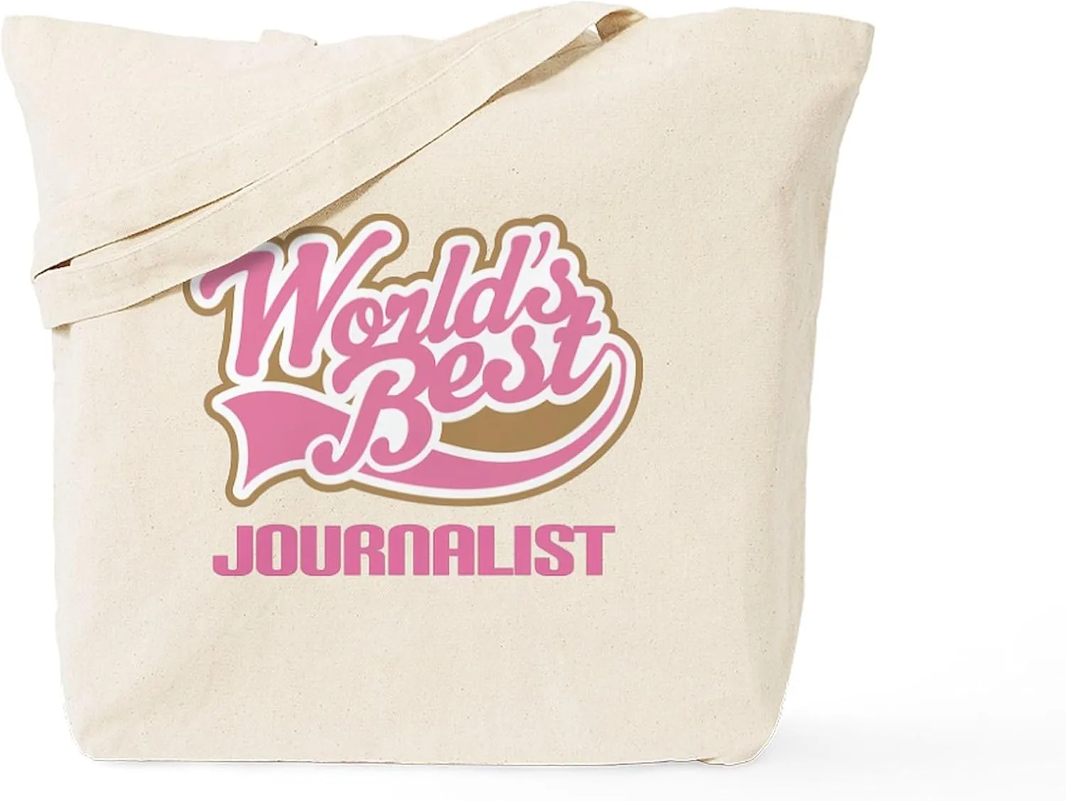 CafePress Worlds Best Journalist Tote Bag Reusable Natural Beige Canvas Shopping Bag