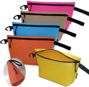Canvas Zipper Tools Bags, Utility Pouches, Storage Organizer. Smoothly YKK Zipper Water-repelling with Clip & Strap, 12.5 X 7 X 4 inches Large Bottom