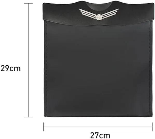 Car Trash Can for Mazda Models, ABS   PU Leather, Black, 1 Litre, Waterproof, Hanging, Garbage Bag, Organizer