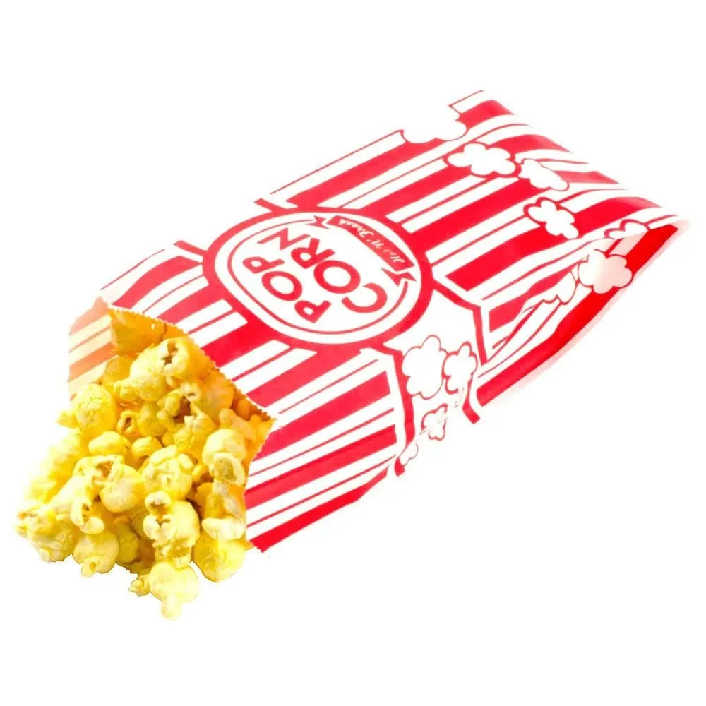 Carnival King Paper Popcorn Bags, 1 Ounce, Red and White, 1000 Pieces