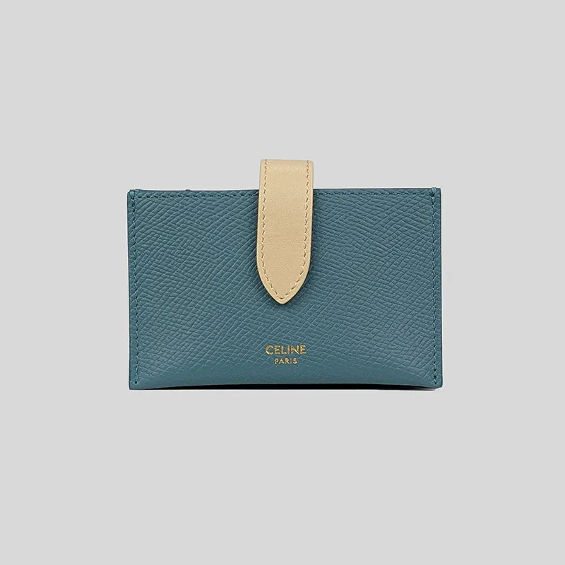 CELINE Accordion Card Holder In Bicolour Grained Calfskin RS-10B693