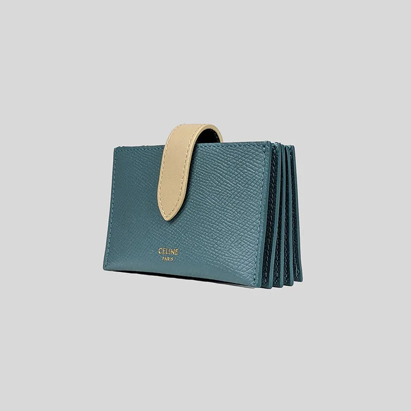CELINE Accordion Card Holder In Bicolour Grained Calfskin RS-10B693